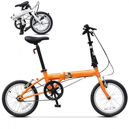 SHIN Fahrräder SHIN Mann-Fahrrad Frau-Fahrrad, 16 Zoll Faltbares Mountainbike MTB, Fahrrad für Erwachsene, Klappfahrrad Bikes / Orange