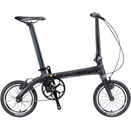 SKNIGHT Z0 Faltrad Carbon,14 Zoll Klappräder Klappfahrrad Fahrräder mit Kohlefaser Rahmen Fixed Gear Single-Speed Track Bike Mini Stadt Faltbares Fahrrad