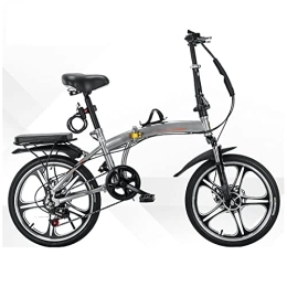 SLDMJFSZ Falträder SLDMJFSZ 16 / 20-Zoll-Faltrad, faltbares Fahrrad 6-Gang-Fahrrad, kompaktes City-Fahrrad, Doppel-V-Bremse, Faltrad aus Kohlenstoffstahl, leicht für Erwachsene, Sliver, 16in