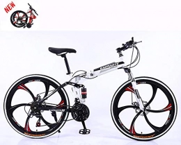SLSMD Fahrräder SLSMD 24 Zoll Mountainbike Fahrrad Erwachsene Falten, Variable Geschwindigkeit Doppelt Scheibenbremse, Vollgefedertes aus Kohlenstoffstahl, 6 Schneidrad / Unisex, E, 24 Speed