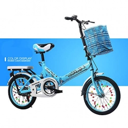 SYCHONG Fahrräder SYCHONG 16" Klapprad Stoßdämpfung Doppelbremse Griffige Faltrad Geeignet Für Kinder, Blau