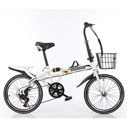 SYCHONG Fahrräder SYCHONG Faltrad 16 Zoll Shift-Scheibenbremsen Für Erwachsene Ultra Light Portable Mit Kindern Studenten Kleinen Fahrrad, Weiß