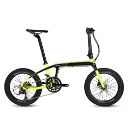 SYCHONG Fahrräder SYCHONG Faltrad - 20 Zoll Faltrad, Ultralight Faltbare Carbonrahmen, 16-Gang-Doppelscheibenbremse Folding Fahrrad, Gelb