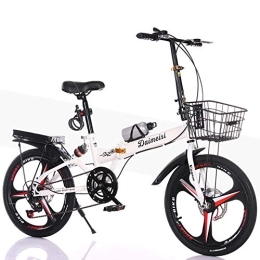 SYCHONG Fahrräder SYCHONG Faltrad 20Inch Stoßdämpfung Doppelscheibenbremse Mit Variabler Speed ​​Bike, Weiß