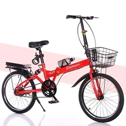SYCHONG Falträder SYCHONG Faltrad 20Inch Stoßdämpfung Doppelscheibenbremse Tragbarer Single-Speed-Folding Fahrrad, Rot