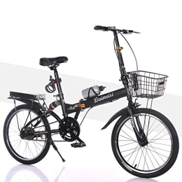 SYCHONG Fahrräder SYCHONG Faltrad 20Inch Stoßdämpfung Doppelscheibenbremse Tragbarer Single-Speed-Folding Fahrrad, Schwarz