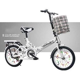 SYCHONG Fahrräder SYCHONG Klapprad 20 Zoll Doppelbremse Griffige Faltrad Für Kinder, Weiß