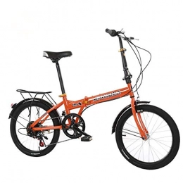 SZKP Fahrräder SZKP 6 Speed Klappräder 20 Zoll, Fahrrad Faltrad Leicht, Cityräder Für Damen & Herren, Klappräder Mountainbike, Nabenschaltung Klappräder Für Erwachsene (Color : Orange)