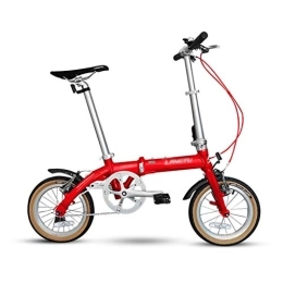 szy Falträder szy Faltrad Faltbares Fahrrad-faltendes Fahrrad-Aluminiumlegierung Ultra-Light Bewegliche Kursteilnehmer Fahrrad 14 Zoll Faltendes Fahrrad-Pendler-Fahrrad (Color : Red, Size : 113 * 80-90cm)
