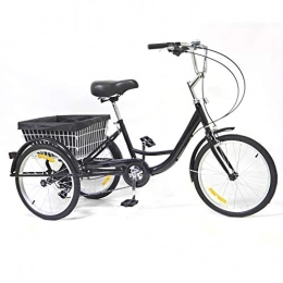 Tanti Fahrräder Tanti 20” 8-Gang Erwachsenes 3-Rad Fahrrad, Dreirad aus Kohlenstoffstahl mit Korb, Schwarz