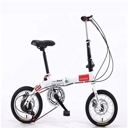 TAURU Falträder TAURU Tragbares Fahrrad für Erwachsene, 35, 6 cm, ultraleicht, variable Geschwindigkeit, doppelte Scheibenbremse / Karbonstahl, harter Rahmen (Weiß2)