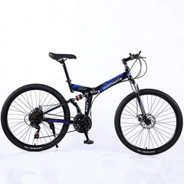 Tbagem-Yjr Falträder Tbagem-Yjr 24-Zoll-Folding Mountainbike, 24-Gang Doppelscheibenbremse Stadt Straßenfahrrad (Color : Black Blue)