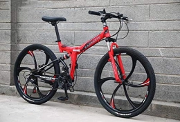 Tbagem-Yjr Falträder Tbagem-Yjr 26-Zoll-Mountainbike-Off-Road-Dämpfung 27-Gang-Gebirgsfahrrad - Offroad-MTB (Color : Black red)