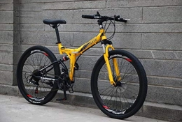 Tbagem-Yjr Falträder Tbagem-Yjr 26-Zoll-Rad Folding Mountain Bike for Erwachsene, 21-Gang-Doppelscheibenbremse Stadt Straßenfahrrad (Color : Yellow)