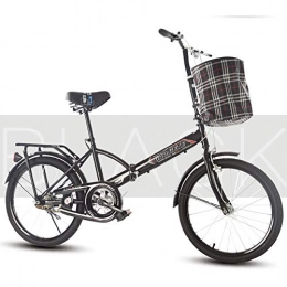 TBAN Fahrräder TBAN 20-Zoll-Klapprad Für Erwachsene, City-Pendlerfahrrad, Rahmen Aus Kohlenstoffstahl, Praktisches Fahrrad, 4 Farboptionen, Schwarz