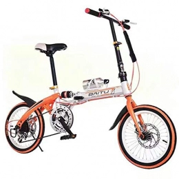 TBAN Falträder TBAN Fahrrad Mit Variabler Geschwindigkeit, 18 Zoll, 20 Zoll, Scheibenbremsfahrrad, Erwachsenen-Faltrad-Mountainbike, 3 Farben Erhältlich, Orange, 18''