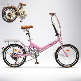 TopBlïng Falträder TopBlïng Erwachsene Faltrad Variable Geschwindigkeit 6 Kühlstufen, 20 Zoll Rad Für City Radfahren, Lightweight Faltrad Pendeln Arbeit Für Studenten Jungen-Pink