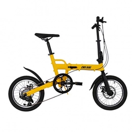 ZPEE Fahrräder Tragbar Doppelscheibenbremse Outdoor-Fahrrad, 16 Zoll Klein Klappräder, 6 Geschwindigkeit Pendler Zu Go Working Erwachsene Student