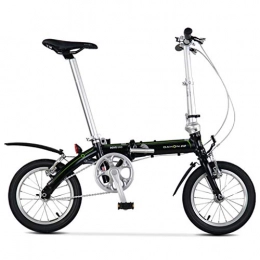 Bicicletta Fahrräder Ultraleichtes Mini-Fahrrad, zusammenklappbar, für Studenten, für Erwachsene, Herren und Damen, 8, 9 kg, Ultraleicht, Mini 114.8*90.5*35.5cm schwarz