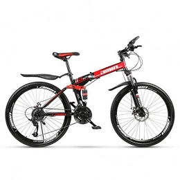 VHJ Fahrräder VHJ Faltbares Mountainbike Speichenrad Mountainbike bremst Fahrrad, schwarz und rot, 26 Zoll