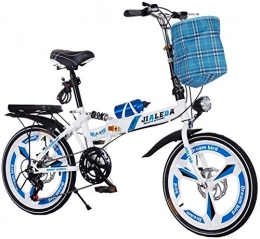 W&HH Fahrräder W&HH Fahrradklappschaltscheibenbremsen 20-Zoll-Stoßdämpfung Unisex Ultraleichtes Fahrrad Tragbares Klapprad (150 * 30 * 100CM), Blau