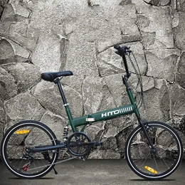 Wanderrad 50,8 cm faltbares Fahrrad, stoßdämpfend, Geländefahrrad, Mountainbike für männliche weibliche Heimdekoration, grün