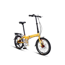 WEHOLY Falträder WEHOLY Fahrrad Klappfahrrad Erwachsene Männer und Frauen ultraleichte tragbare kleine 20-Zoll-Aluminiumlegierung Verschiebung, Gelb