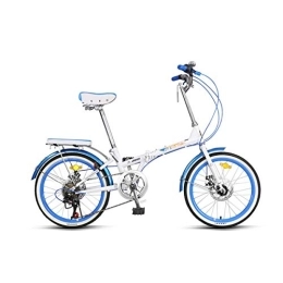 WEHOLY Falträder WEHOLY Fahrrad Klappfahrräder für Männer und Frauen Erwachsene ultraleichte tragbare kleine Fahrrad 20 Zoll Student Speed ​​Outdoor-Fahrrad, blau