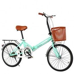 WEIWEI Fahrräder weiwei Erwachsene Faltrad-klapprad, Klappfahrräder, Kohlefaser Ultraleichtes Tragbares Stadtfahrräder, Scheibenbremsen Roller Zu Fuß, Mit blau.-Grün 20 Zoll