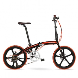 Weiyue Fahrräder Weiyue faltbares Fahrrad- 20 Zoll Faltrad Shimano 7 Geschwindigkeit Ultraleichte Aluminiumlegierung Doppelscheibenbremsen for Männer Und Frauen Faltrad (Color : Black red)