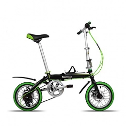 WHKJZ Fahrräder WHKJZ Unisex Rahmen Aluminiumlegierung Faltbares Fahrrad 14Zoll 6 Gang Freilauf Kettenschaltung Tragen und langlebig Reibungslose Anstrengung, B