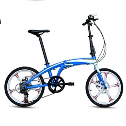 WHKJZ Falträder WHKJZ Unisex Rahmen Aluminiumlegierung Faltbares Fahrrad 20 Zoll 7 Freilauf Kettenschaltung Tragen und langlebig Reibungslose Anstrengung, Blue