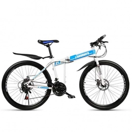 WJSW Fahrräder WJSW Mountainbike, 26 Zoll Dual Suspension Faltrad Sport Freizeit Off Road Fahrrad (Farbe: Blau, Größe: 27 Geschwindigkeit)