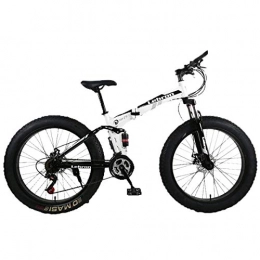 WJSW Fahrräder WJSW Stahl Folding Mountain Bike 26"Fahrräder Unisex Dual Suspension 4.0 Zoll Fat Tire Fahrrad kann Radfahren auf Schnee, Berge, Straßen, Strände, etc, schwarz