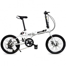 WPOV-A Faltbares Mountainbike 7-Gang-Fahrrad Vollfederung MTB Faltbarer Rahmen 20 ”0624-Z(Color:Weiß)