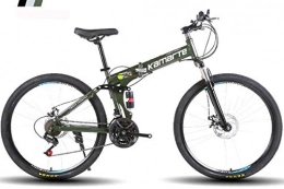 WSFF-Fan Fahrräder WSFF-Fan Mountainbike Klapprad 24-26 Zoll Rad, DREI Schaltmöglichkeiten (21-24-27), Off-Road-Spezialreifen, Green, 24" 21speedchange