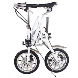 WYFDM Fahrräder WYFDM Fahrrad, Aluminium-Legierung, 35, 6 cm, 40, 6 cm, faltbares Fahrrad, Mini männlich und weiblich, für Erwachsene, Sekunden, zusammenklappbar, ideal für City Reiten und Pendeln, weiß, 14inch