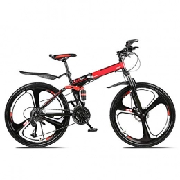 WYZDQ Fahrräder WYZDQ 24 / 26 Inch Folding Mountain Bike Variable Speed ​​Stoßdämpfung Rennrad, Rot, 21 Speed (24 inches)