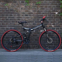 WZB Fahrräder WZB Faltbares Mountainbike mit 26"superleichter Magnesiumlegierung, Premium-Vollfederung und Shimano 21-Gang-Schaltung, 11, 24
