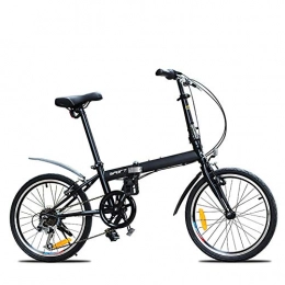 XIAOFEI Falträder XIAOFEI 20-Zoll-Faltrad, ultraleichtes tragbares Fahrrad für Männer und Frauen mit Variabler Geschwindigkeit, Studentinnenfahrrad, Aufhängungsrahmen Faltbares Fahrrad, Schwarz