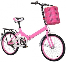 XIN Falträder XIN Folding Fahrrad Mountainbike Student Im Freien Sport Radfahren ultraleichte tragbare Faltrad for Männer Frauen Leichtklapp beiläufiges Damping Fahrrad (Color : Pink)