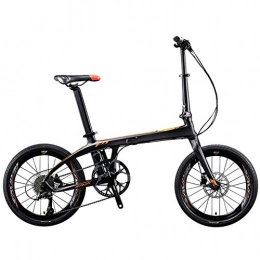 XM&LZ Falträder XM&LZ 9 Geschwindigkeit Ultra-licht Klappräder, Dual-scheiben-bremsen Kohlefaser Faltfahrrad, 20 Zoll Kompakte Single Bike Für Studenten Erwachsene B