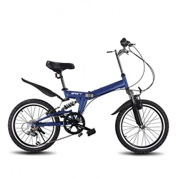 XM&LZ Fahrräder XM&LZ Ultra-licht Unisex Faltrad, Tragbar Hochkohlestahl 20inch, 6 Variable Geschwindigkeit Faltrad Pendler-Fahrrad Für Erwachsene Studenten Blau
