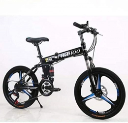 XWLCR Fahrräder XWLCR 20" Mountain Bike Klapprad, Mit 3 Spoke Doppelscheibenbremse Fully Anti-Rutsch, Federgabel, Blau