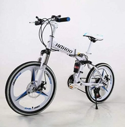 XWLCR Fahrräder XWLCR 20" Mountain Bike Klapprad, Mit 3 Spoke Doppelscheibenbremse Fully Anti-Rutsch, Federgabel, Weiß