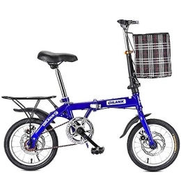 Yajun Fahrräder Yajun Faltrad Single Speed Folding Bike ​​Mini Fahrrad Erwachsene Männer Frauen Ultraleichtes Aluminiumlegierung Tragbares Sport Klapprad, Blue, 20-inch