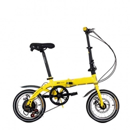 YANGMAN-L Falträder YANGMAN-L Faltbare Fahrrad, 27, 5 lb Leichter High Carbon Stahlrahmen 6-Gang Faltrad 16 Zoll, Gelb