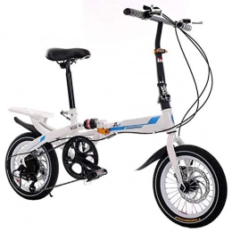 YANGMAN-L Falträder YANGMAN-L Faltrad, 16-Zoll-7 Speed ​​City Folding Mini Compact-Fahrrad Urban Commuter, Blau