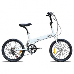 YANGMAN-L Fahrräder YANGMAN-L Faltrad, 20-Zoll-6-Gang Faltrad City High-Carbon-Stahlrahmen Scheibenbremse super leicht Venture Commuter Bike, Weiß