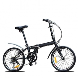 YLCJ Falträder YLCJ 20-Zoll-Klapprad, ultraleichtes tragbares Fahrrad für Männer und Frauen mit Variabler Geschwindigkeit, Lady Student-Fahrrad, Aufhängungsrahmen-Faltrad Faltrad Faltbares Fahrrad, Schwarz